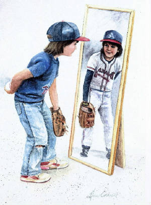 Baseball Player art print Ann Cockerill